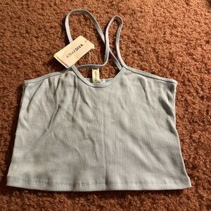 Women's Light Blue Ribbed Camisole